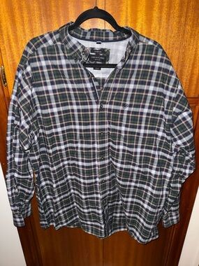 Ariat Dark Green and Navy Plaid Button-Down Shirt